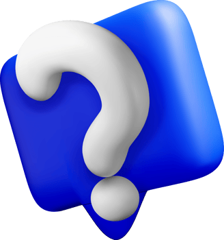 3D Question Mark in a Blue Speech Bubble png