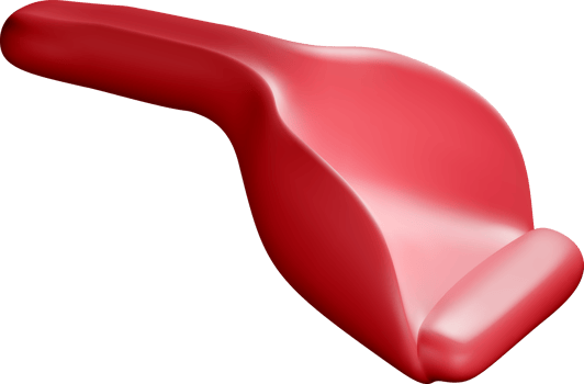 3D Red Sculptural Object with Smooth Curves png