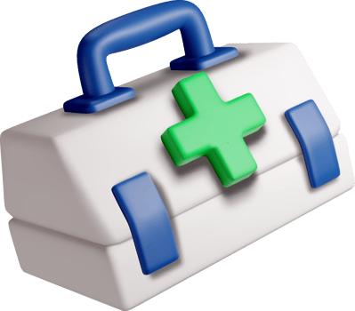 Colorful 3D Medical Toolbox Illustration png