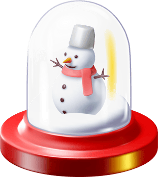 Charming 3D Snow Globe with Snowman Inside png