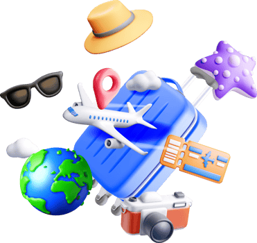 3D Travel Essentials Luggage png