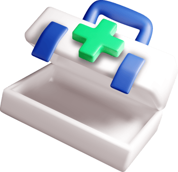 Colorful 3D First Aid Kit with Open Lid png