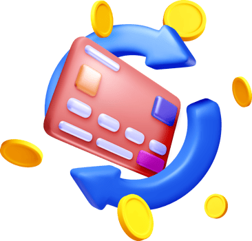 3D Credit Card with Circular Currency Motion png