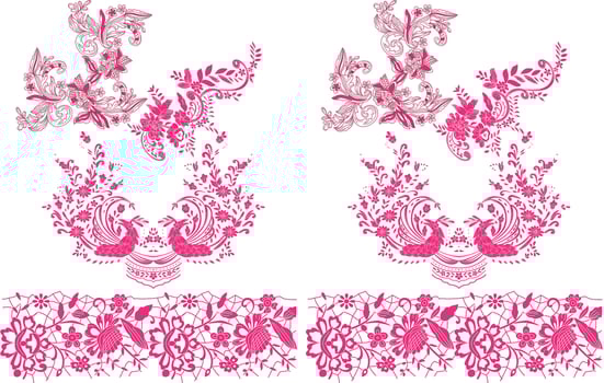 illustration with pink decoration on white background vector