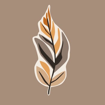A leaf with brown and orange colors vector