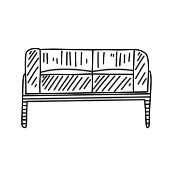 Stylish modern couch design with clean lines and minimalistic features in a simplistic style vector