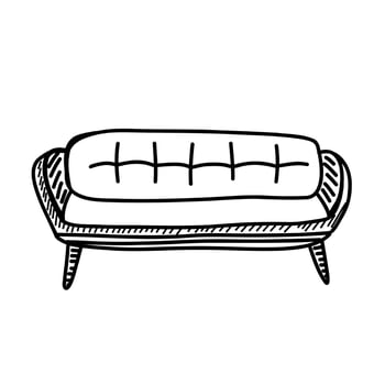 Stylish mid-century modern sofa design in minimalist style for contemporary living spaces vector