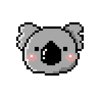 Flat design pixel art koala illustration png