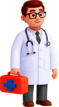 3D Doctor Holding Medical Kit png