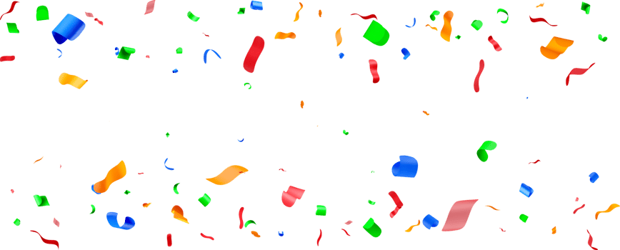 Colorful 3D Confetti Falling in Celebration png