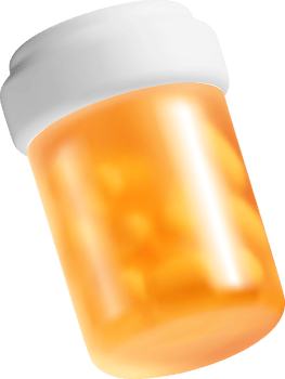 3D Orange Prescription Pill Bottle Design png