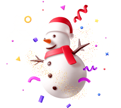 Playful 3D Snowman in Festive Attire png