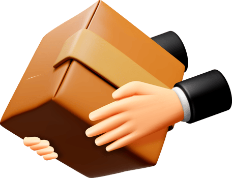 3D Hands Delivering a Package with Care png