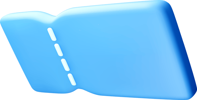 3D Abstract Blue Shape with Smooth Curves png