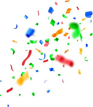 Colorful Confetti in 3D Float Animation png