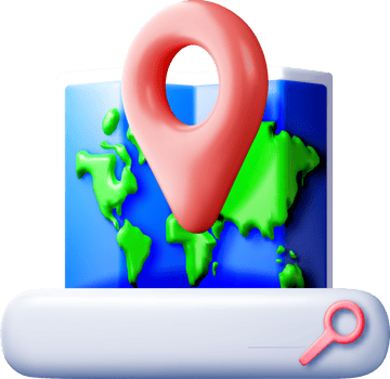 3D Map with Location Pin and Search Element png