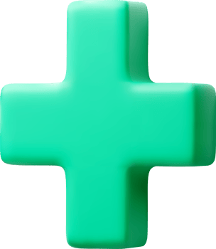 3D Green Cross Shape for Design and Art png