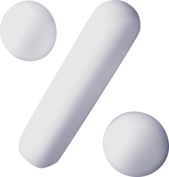 3D Percentage Symbol with Glossy Finish png