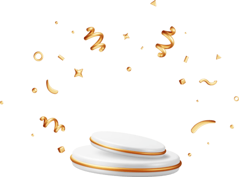 3D Abstract Golden Shapes on White Background png