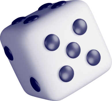 Realistic 3D Dice with Highlighted Numbers png