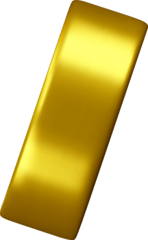 3D Golden Rectangular Shape with Polished Finish png