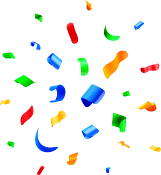 Colorful 3D Confetti Design on White Background png