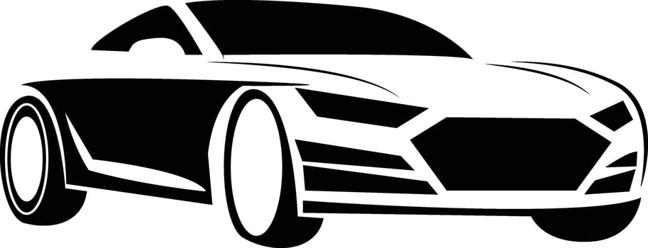 Luxury racing super car silhouette Illustration. vector