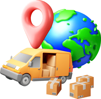 3D Delivery Service with Global Reach png