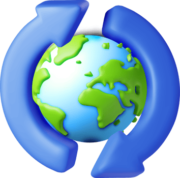 3D Global Recycling Symbol with Earth png