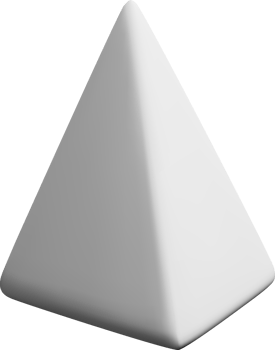 White 3D Pyramid in Smooth Finish png