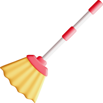 Colorful 3D Broomstick for Creative Cleaning png