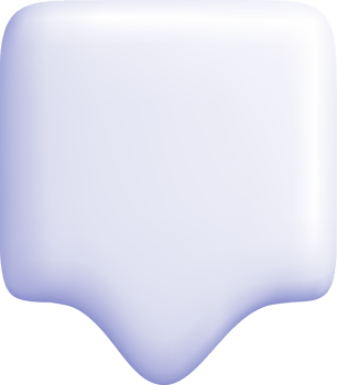 3D Glossy Speech Bubble Icon in Soft Color png