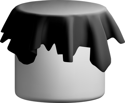 Abstract 3D Jar with Black Cloth Cover png