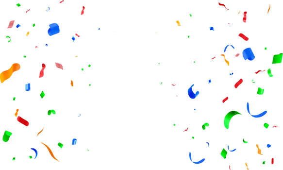 Colorful 3D Confetti Falling Against White Background png