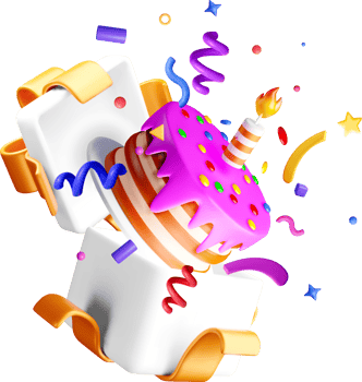 Colorful 3D Birthday Cake Celebration Design png