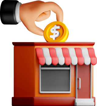 3D Hand Placing Coin on Storefront Model png