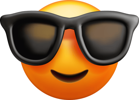 Cool 3D Emoji with Sunglasses Smiling png