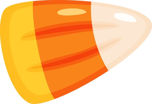 Traditional Halloween candy corn featuring vibrant yellow, orange, and white sections, embodying a beloved festive treat enjoyed during autumn celebrations and October festivities vector
