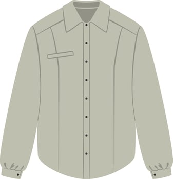 Long sleeved shirt with black buttons and chest pocket, perfect for various occasions, offering a timeless and versatile style for everyday wear or professional settings vector