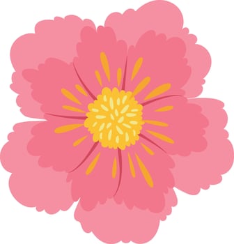 Pink peony flower blooming with yellow stamen showing beauty and freshness, perfect for designs related to nature, spring, and floral themes vector