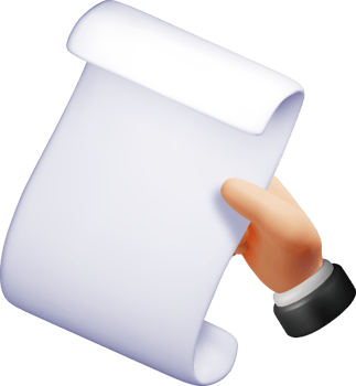3D Hand Holding a Blank Scroll Illustration png