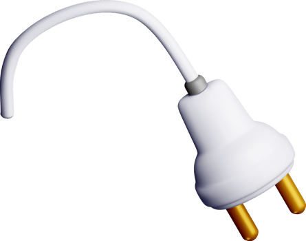 3D Electric Plug with Two Prongs Design png