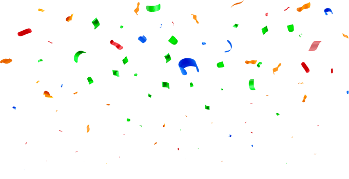 Colorful 3D Confetti Falling in Celebrate png