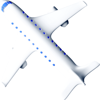 3D Aircraft Model with Blue Accents png