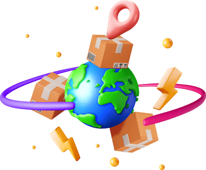3D Illustration of Global Delivery System png