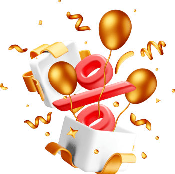 Colorful 3D Celebration with Balloons and Confetti png