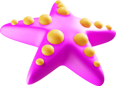 Vibrant 3D Starfish with Colorful Details png