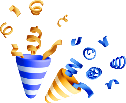 Colorful 3D Party Streamers in Action png