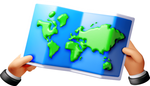 3D World Map in Hands Offering a Global View png