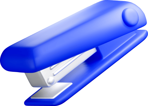 3D Blue Stapler with Sleek Design and Detail png